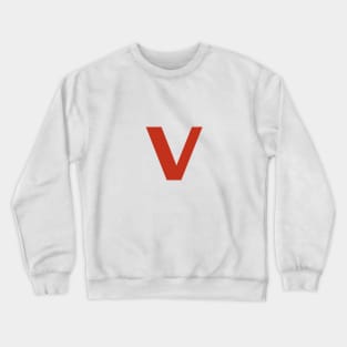 Letter v in Red Text Minimal Typography Crewneck Sweatshirt